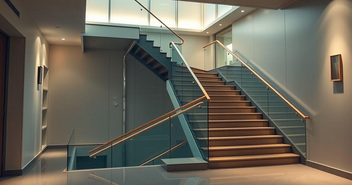 Escada com Corrimão de Vidro: Elegância e Segurança para Seu Espaço